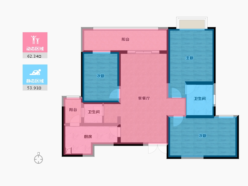 陕西省-渭南市-信达北经城-103.00-户型库-动静分区