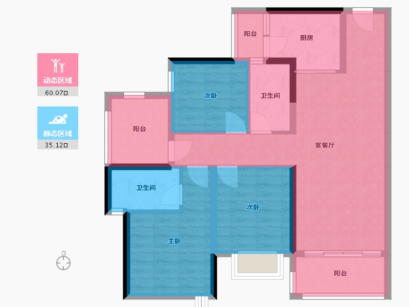 广东省-惠州市-中洲半岛城邦五期-88.35-户型库-动静分区