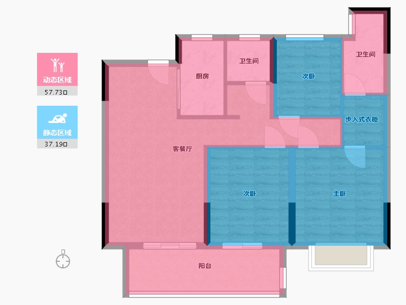 江苏省-盐城市-德惠   悦珑府-85.00-户型库-动静分区