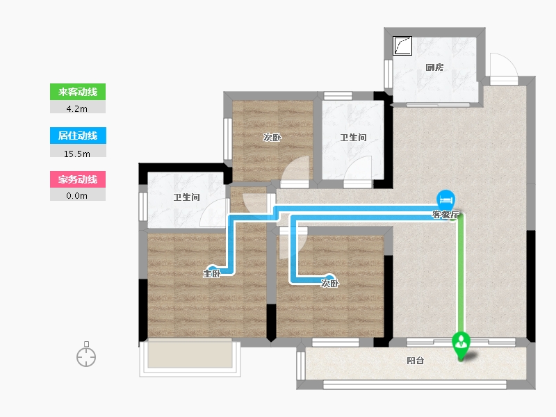 四川省-成都市-杨湾小区-92.45-户型库-动静线