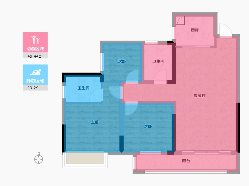 四川省-成都市-杨湾小区-92.45-户型库-动静分区