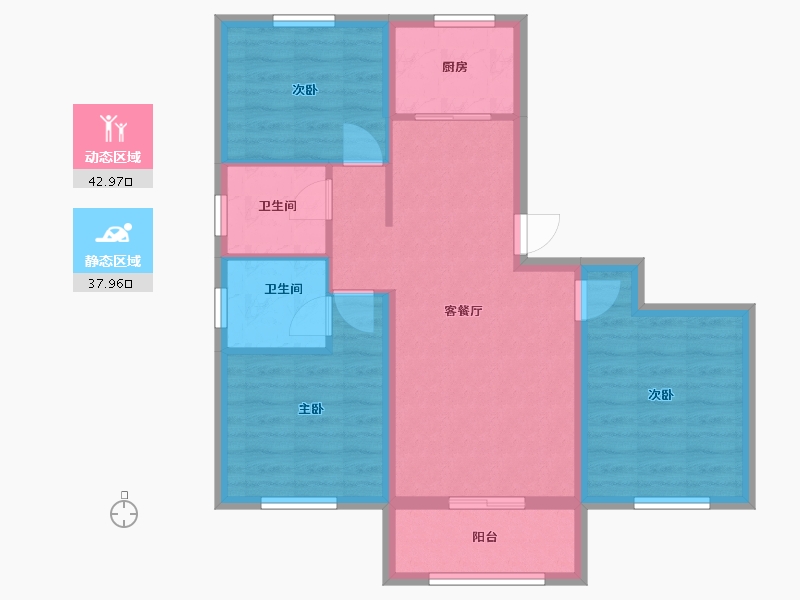 河北省-唐山市-睿德佳苑-82.00-户型库-动静分区