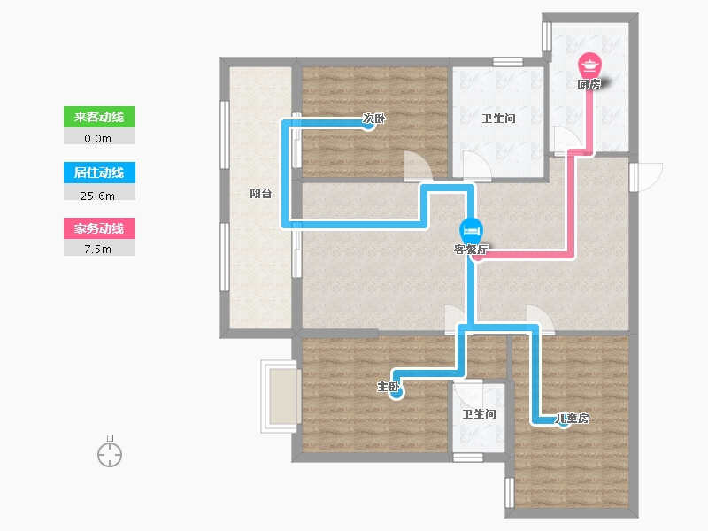 湖南省-衡阳市-雨母新城-90.00-户型库-动静线