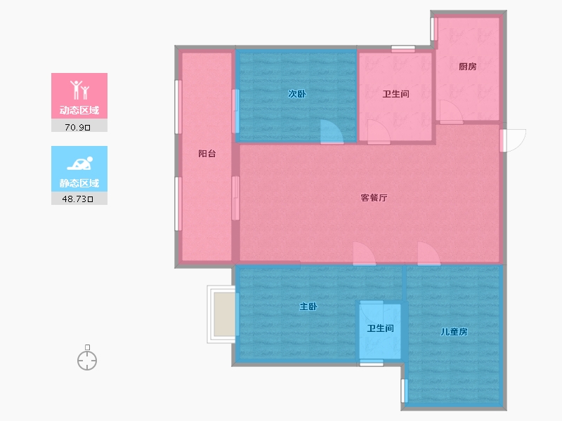 湖南省-衡阳市-雨母新城-90.00-户型库-动静分区