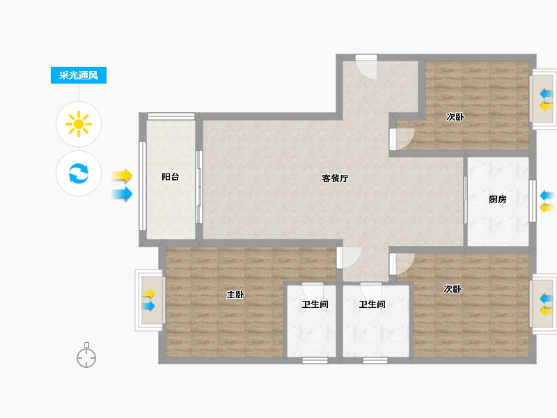 河南省-信阳市-信合翡翠学府-120.00-户型库-采光通风