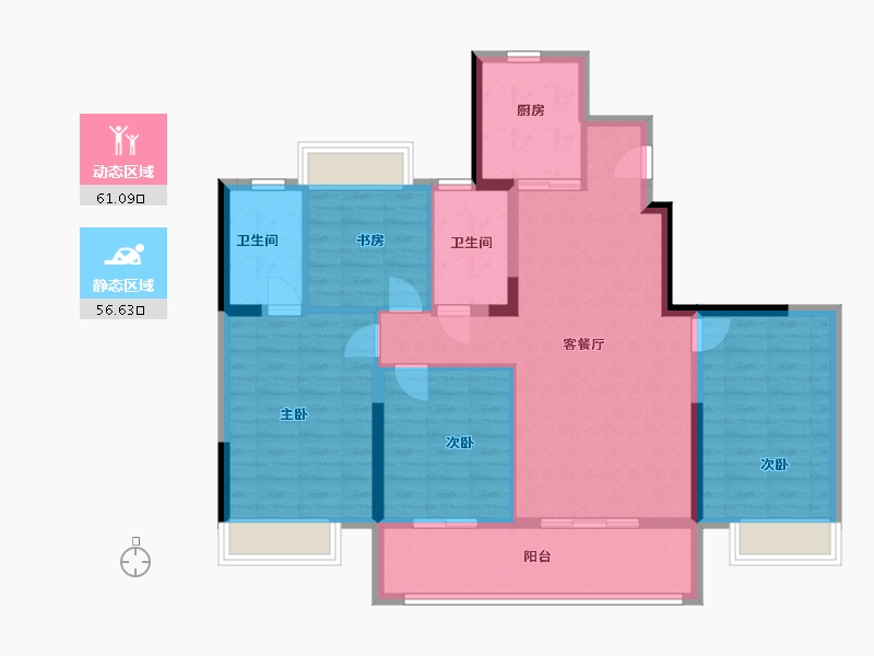 江苏省-扬州市-龙湖春江天禧-106.00-户型库-动静分区