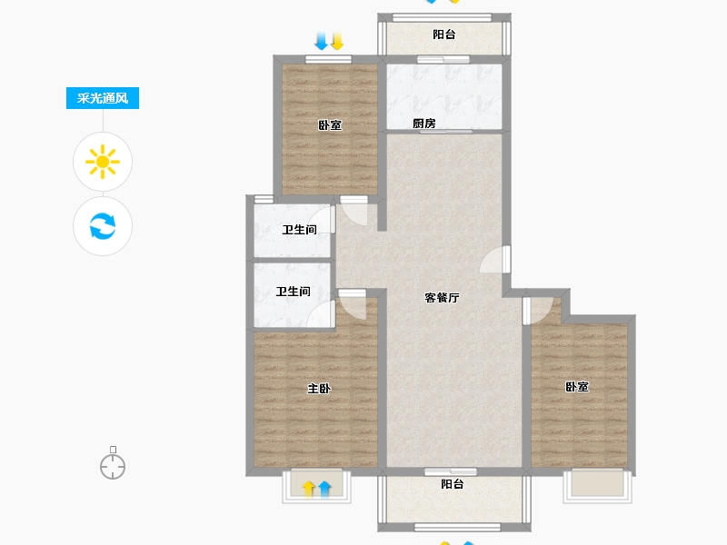 河北省-邯郸市-御景国际-110.00-户型库-采光通风