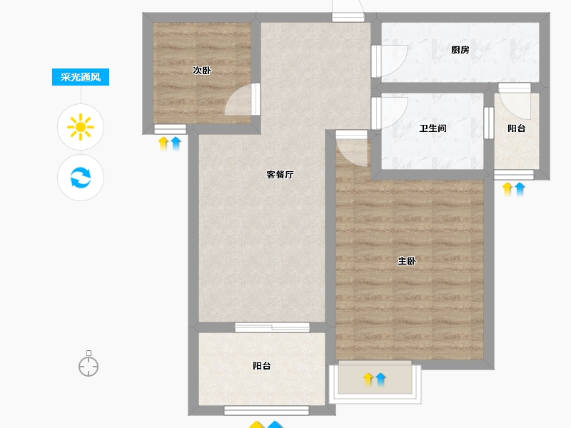 重庆-重庆市-和泰家园-65.00-户型库-采光通风