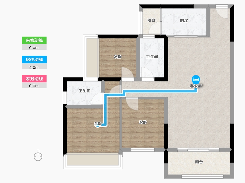 四川省-绵阳市-龙州府-88.00-户型库-动静线