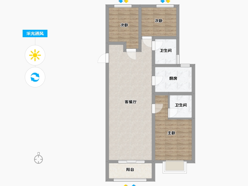 山西省-太原市-中国中铁诺德城-90.00-户型库-采光通风