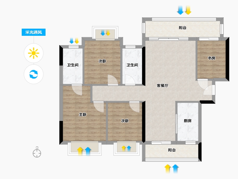 广西壮族自治区-柳州市-联发·山水间-101.71-户型库-采光通风