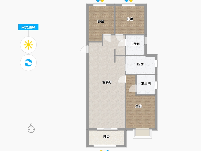 山西省-太原市-中国中铁诺德城-89.00-户型库-采光通风