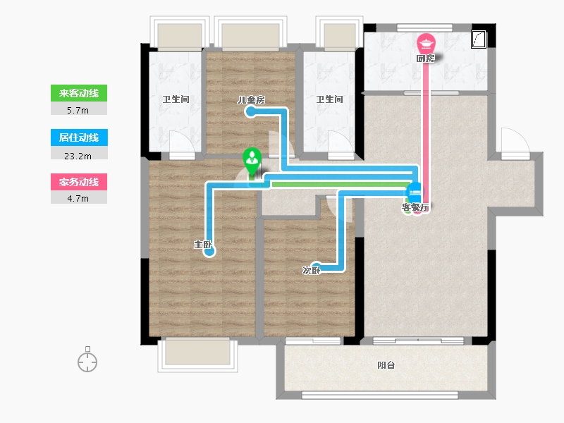 江西省-吉安市-融创天成·融公馆-98.00-户型库-动静线