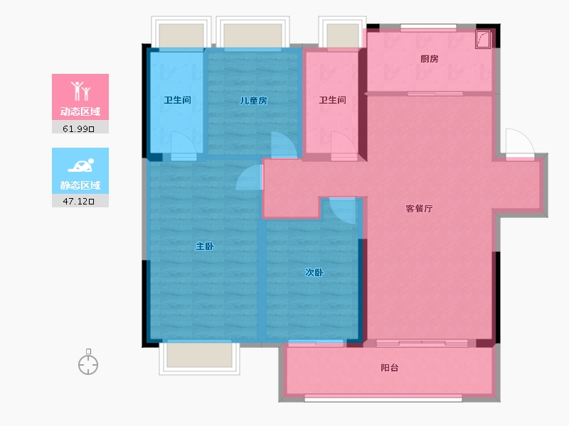 江西省-吉安市-融创天成·融公馆-98.00-户型库-动静分区