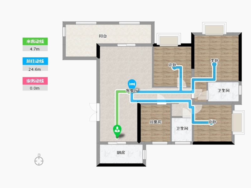 贵州省-黔南布依族苗族自治州-畔山华庭-120.00-户型库-动静线