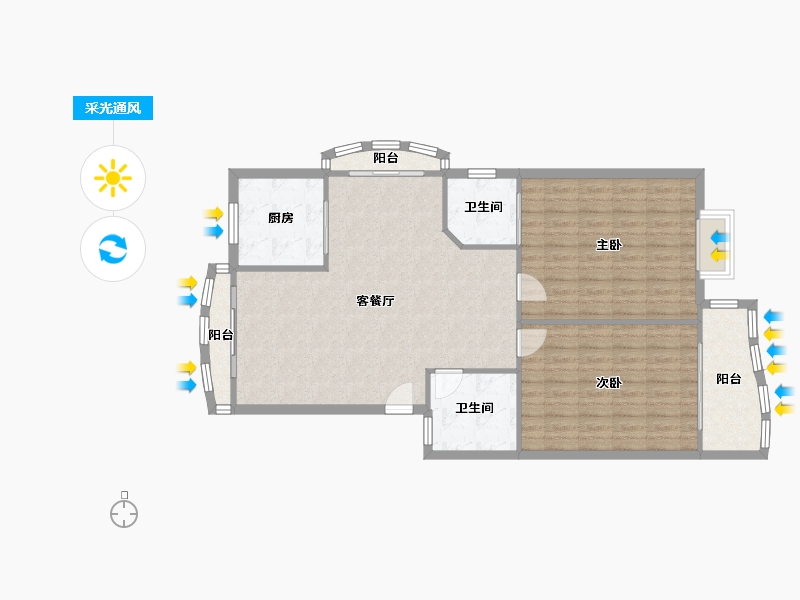 湖北省-武汉市-浩海丰太花园-106.93-户型库-采光通风