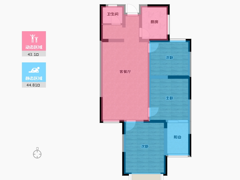 山东省-济宁市-青年城华欣苑-78.00-户型库-动静分区