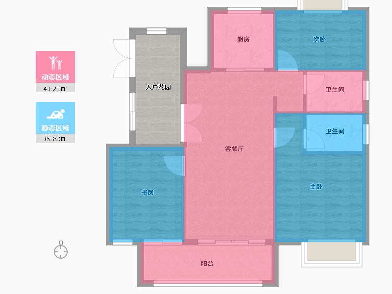 江苏省-淮安市-御景学府-80.00-户型库-动静分区