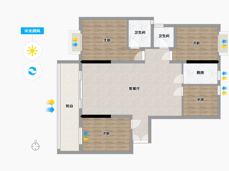 云南省-红河哈尼族彝族自治州-西湖1901-120.00-户型库-采光通风