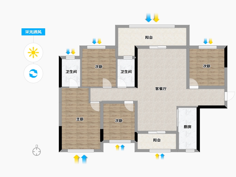 广西壮族自治区-河池市-上岭安置小区-100.00-户型库-采光通风