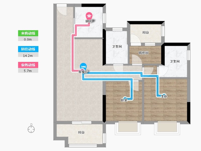 广东省-佛山市-东原印阅府-77.00-户型库-动静线