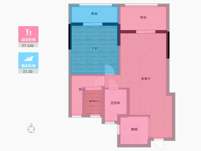 浙江省-台州市-荣远璟廷-81.92-户型库-动静分区