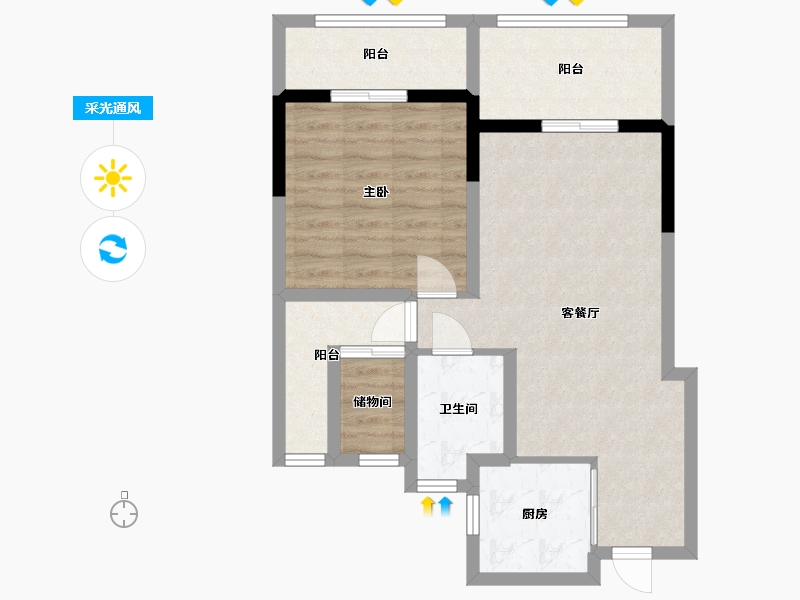 浙江省-台州市-荣远璟廷-81.92-户型库-采光通风