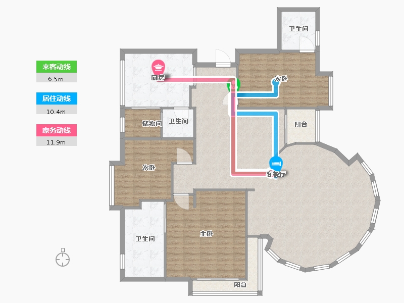 广东省-广州市-海龙湾-160.00-户型库-动静线