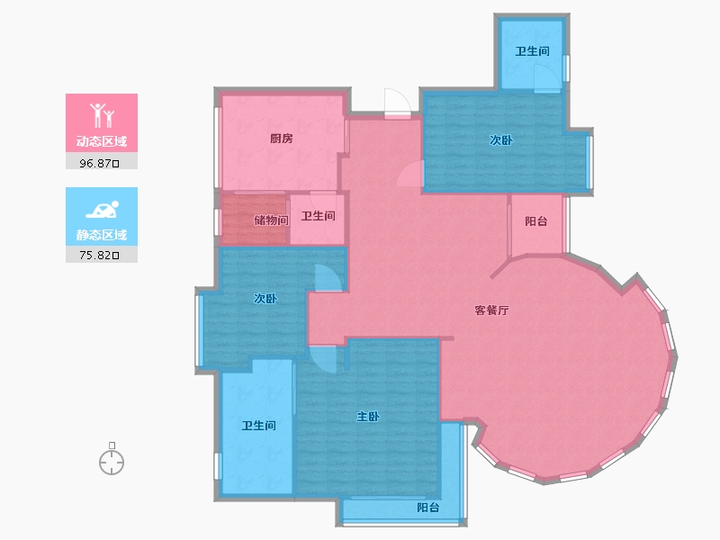 广东省-广州市-海龙湾-160.00-户型库-动静分区