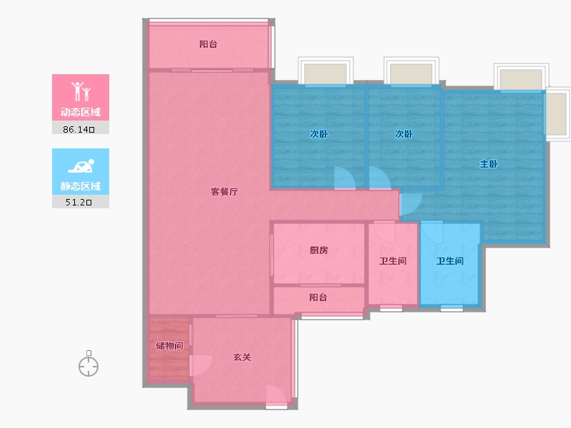 广东省-东莞市-朝阳苑-120.00-户型库-动静分区