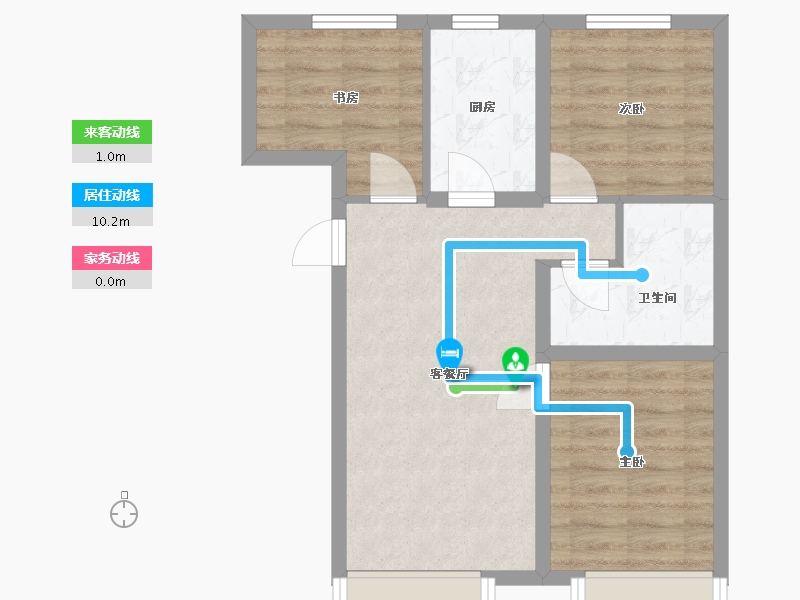 北京-北京市-融创亦庄壹号-64.97-户型库-动静线