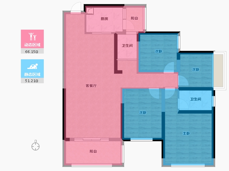 湖南省-永州市-山水城-111.25-户型库-动静分区