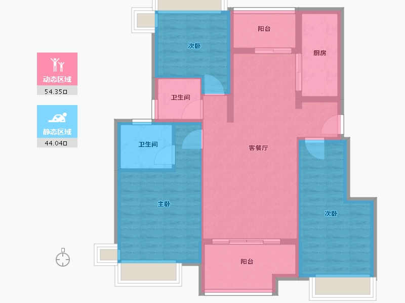 广东省-广州市-天马河-88.00-户型库-动静分区