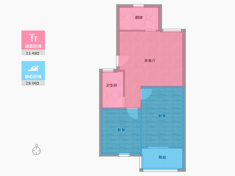 湖北省-武汉市-海景花园-北区-65.00-户型库-动静分区