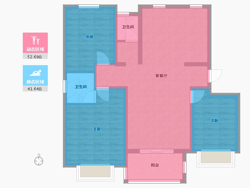 河北省-邯郸市-邯郸翡翠和苑开发项目-110.00-户型库-动静分区