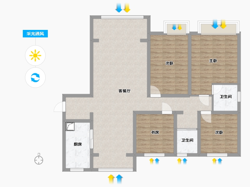 河南省-郑州市-滨河佳园-122.00-户型库-采光通风