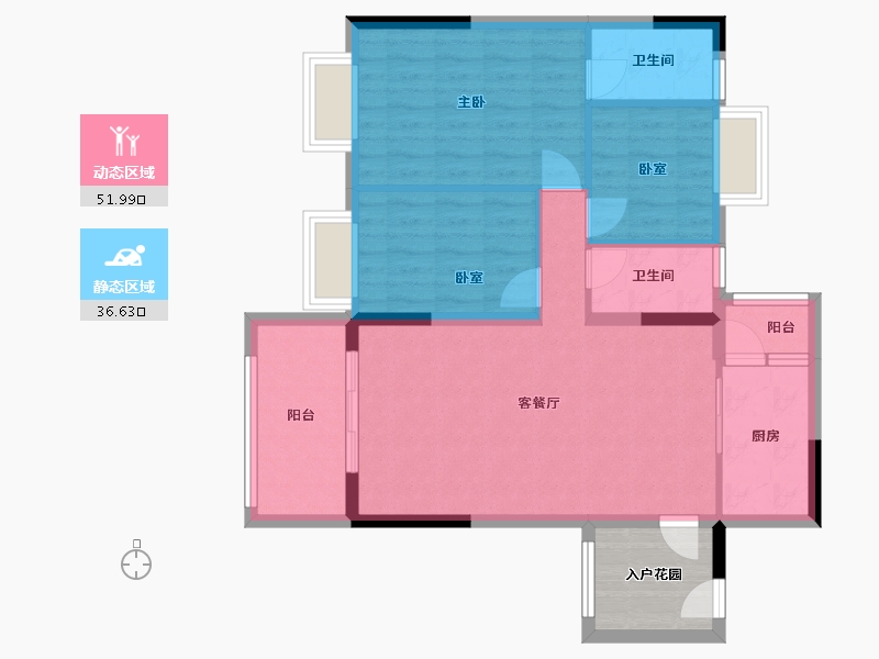 广东省-清远市-怡翠金海岸-84.16-户型库-动静分区