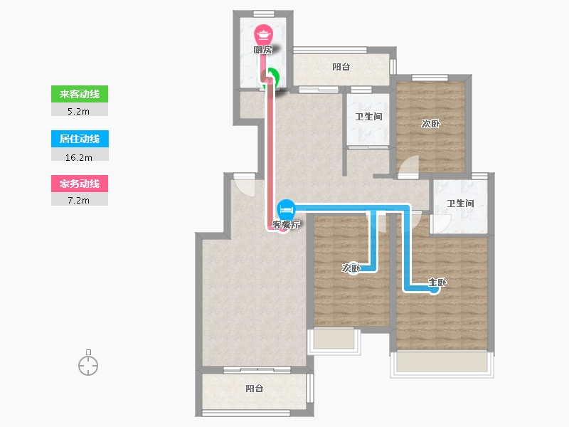 安徽省-淮南市-龙成奥韵-102.40-户型库-动静线