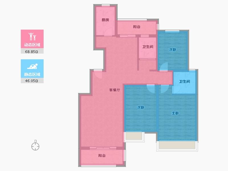 安徽省-淮南市-龙成奥韵-102.40-户型库-动静分区