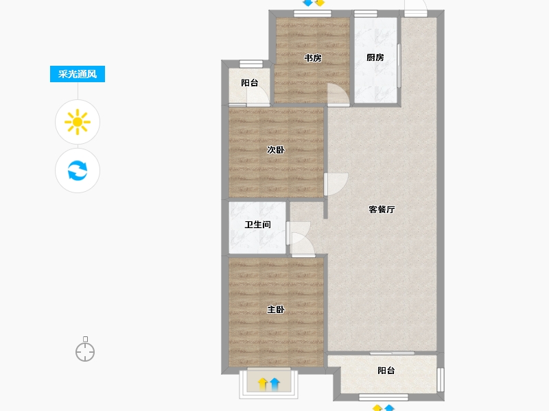 河北省-石家庄市-天鸿世家-87.00-户型库-采光通风