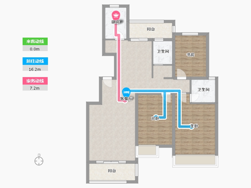 安徽省-淮南市-龙成奥韵-102.40-户型库-动静线