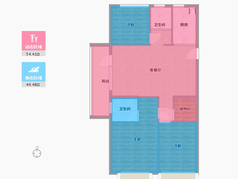 山东省-青岛市-碧桂园蓝谷之光-89.00-户型库-动静分区