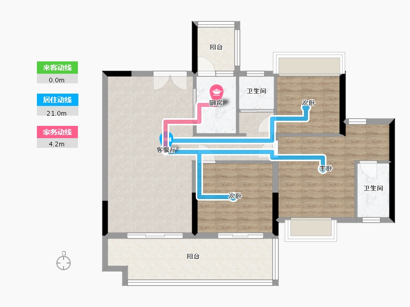 四川省-宜宾市-邦泰·白沙鹭岛-90.00-户型库-动静线