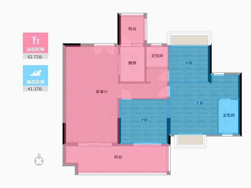 四川省-宜宾市-邦泰·白沙鹭岛-90.00-户型库-动静分区