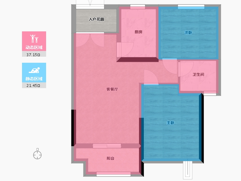 湖南省-常德市-乐尊国际营销中心-56.00-户型库-动静分区