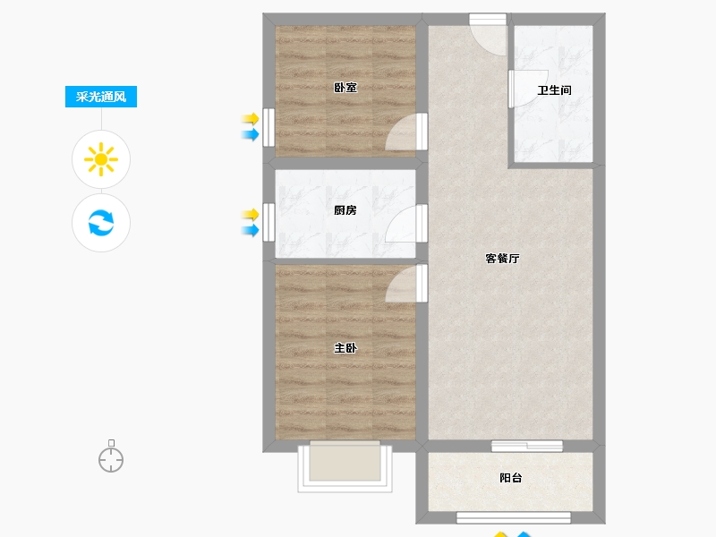 山西省-太原市-靖烨天朗美域-65.00-户型库-采光通风