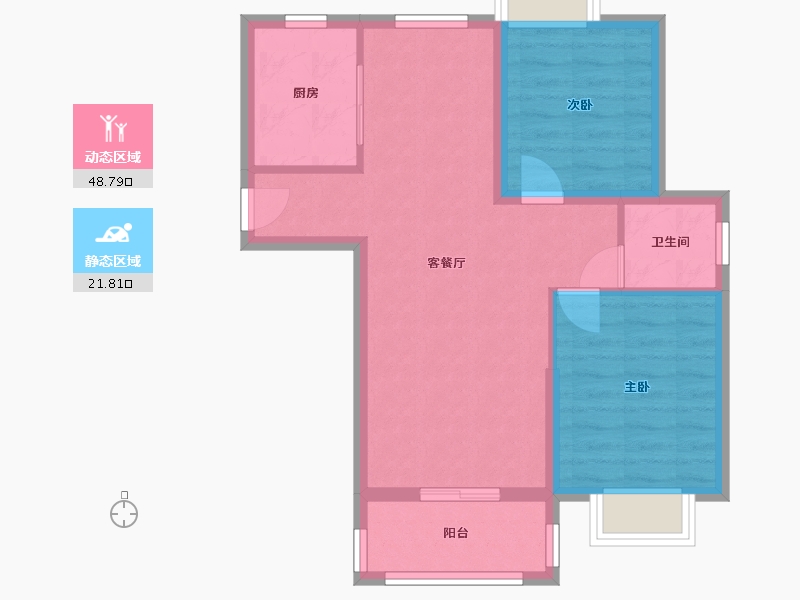 湖北省-武汉市-和谐家园-61.00-户型库-动静分区