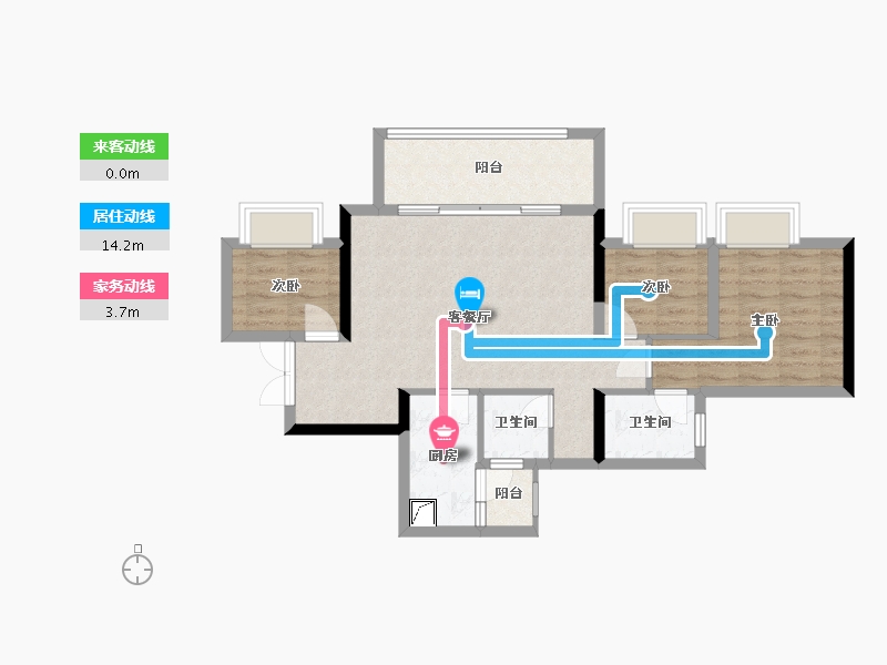 重庆-重庆市-海成·云溪上院-85.00-户型库-动静线