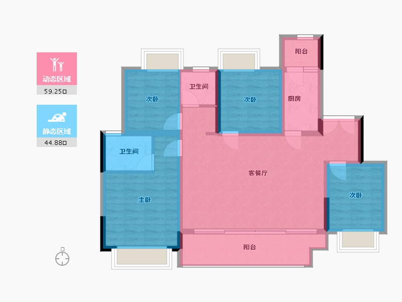 重庆-重庆市-海成·云溪上院-100.00-户型库-动静分区