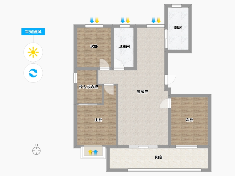 山东省-青岛市-琅琊台家园-132.00-户型库-采光通风